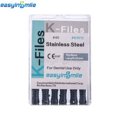 10Pks Easyinsmile Dental Endodontic K File Hand Use Root Canal File #15-40/45-80
