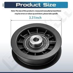 Flat Idler Pulley 3-1/2in, OD 3/8in, ID 1-1/16in Height Fits Z5426 Models New US