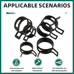 227Pcs 6-38Mm Spring Band Hose Clamp Assortment Kit with Swivel Flat Band Fuel H