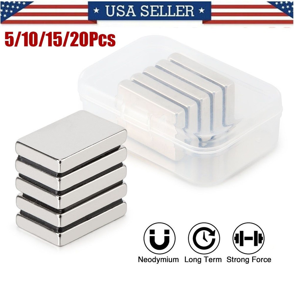 30mm x 20mm x 5mm N38 Thin Strong Rare Earth Neodymium Craft Fridge Magnet Block