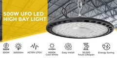 500W UFO LED High Bay Light Industrial Warehouse Factory Shop Bay Lighting