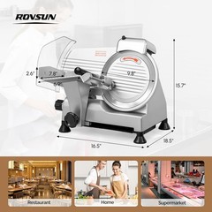 ROVSUN 10 inch Commercial Meat Deli Slicer, 240W Electric Meat Slicer Machine