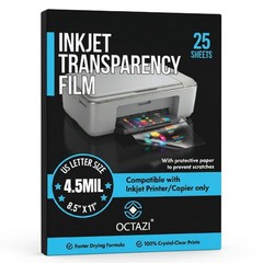 Inkjet Transparency Film Sheets 8.5 x 11 in Letter 4.5 Mil Clear OHP
