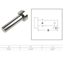 Stainless Steel Marine 7/16″ Clevis Pin Round Fastener Pin Hitch Yacht Sailing
