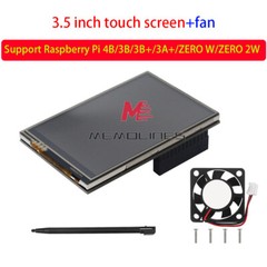 3.5 Inch Touch Screen 125MHz SPI LCD Display Fan for Raspberry Pi 4B/3B/Zero W