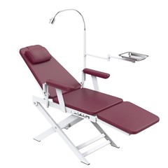 Dental Portable Folding Chair Foldable Mobile Chair with Tray & LED Light