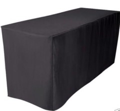 4′ ft. Fitted Polyester Table Cover Wedding Banquet Event Tablecloth Black