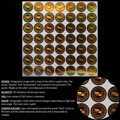 Made in the USA Quality Guaranteed Hologram Tamper Proof Stickers Labels(AvR017)
