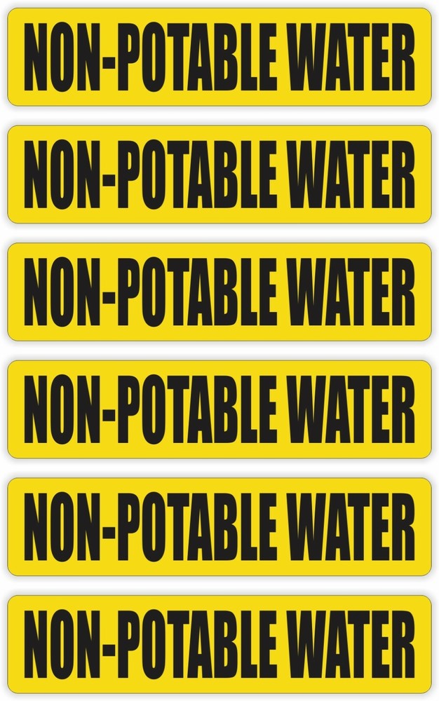 6-pack NON POTABLE WATER Vinyl Stickers | Decals Pipemarkers Plumbing Labels
