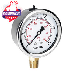 100 PSI Liquid Filled Pressure Gauge Glycerin Low Pressure Meter 0-100 Psi –