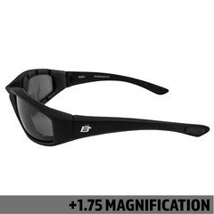 Birdz Eyewear Oriole Bifocal Safety Glasses Padded Black Frame Smoke Lens +1.75