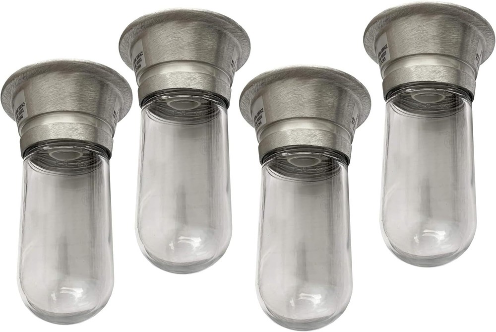 100W Incandescent Canopy Hood Light Fixture with Tempered Glass Globe – 4 Pack