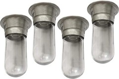 100W Incandescent Canopy Hood Light Fixture with Tempered Glass Globe – 4 Pack
