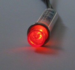 Red Circular Panel Mount Indicator Neon Light – 125V AC – 1/2 Watt – Round Light