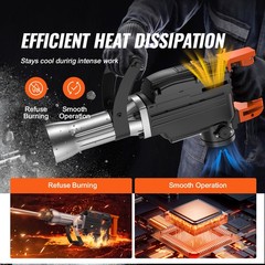 VEVOR Demolition Jack Hammer Concrete Breaker 2200W Hammer 6 Chisel Bits Black