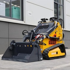 Mini Skid Steer Loader 24HP 4-in-1 Bucket 3-Stage Pump Hydraulic System 3 pumps