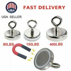 Fishing Magnet Neodymium Super Pull Force Hook Retrieving Treasure Hunt +/ Rope