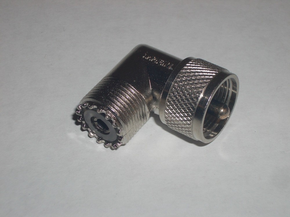 AMPHENOL UG-646/U 74868 RIGHT ANGLE UHF FEMALE to MALE ADAPTER CONNECTOR USED