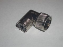 AMPHENOL UG-646/U 74868 RIGHT ANGLE UHF FEMALE to MALE ADAPTER CONNECTOR USED