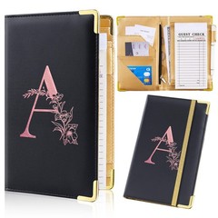 Server Books Alphabet Waitress Book Cute Waiter Book Zipper Pocket Leather A-Z