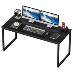 Computer Desk 55″ Large Laptop PC Study Writing Table Simple Office Desk Black