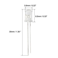 100pcs 5mm 940nm Infrared Emitter Diode DC1.2-1.3V LED IR Clear Round Head
