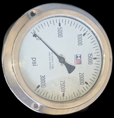 Stewart’s USA 6” Dial Liquid Filled Pressure Gauge 0-50,000 PSI Panel Mount