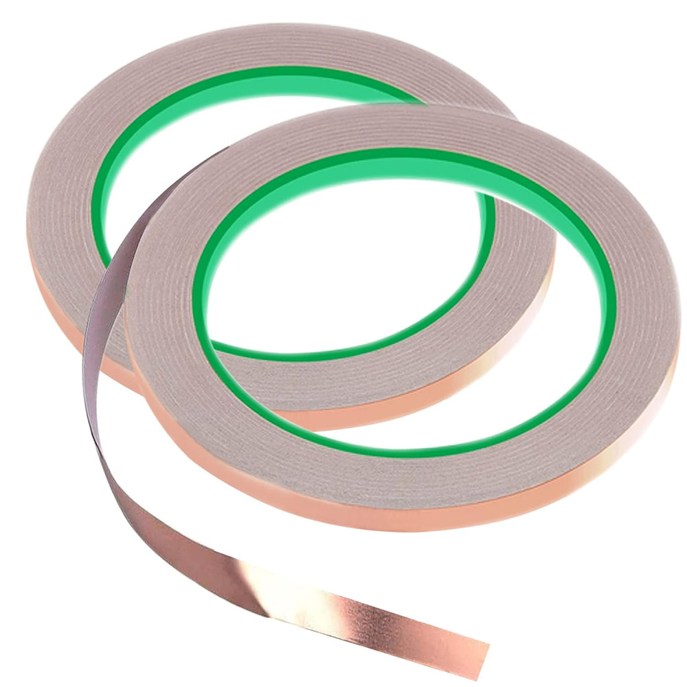 2Pcs Copper Foil Tape 1/4 x 21.8 Yards Double-Sided Conductive EMI Shielding for