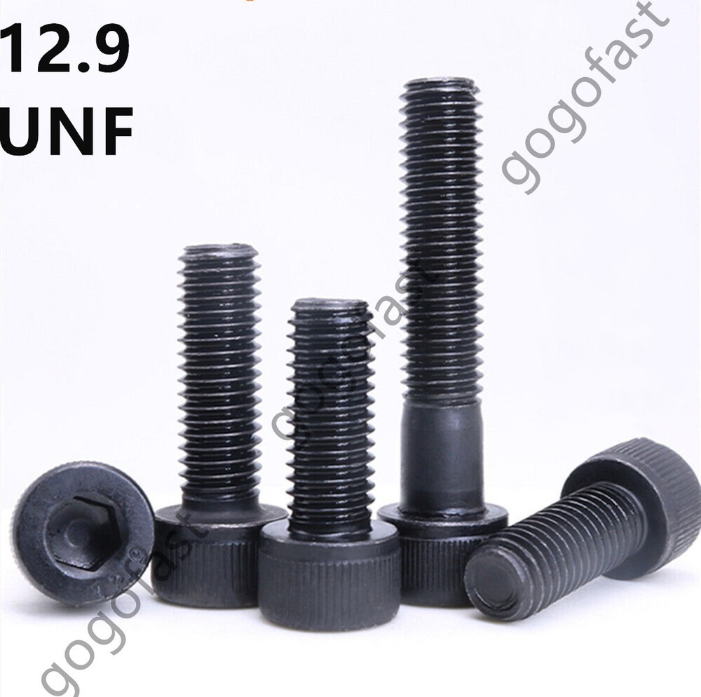 Black 12.9 Steel Hex Socket Bolts Cap Head Screws 10# 1/4 5/16 3/8 7/16 1/2 5/8