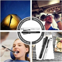 Lightweight Medical LED Penlights with Ruler & Pupil Gauge – Black/White