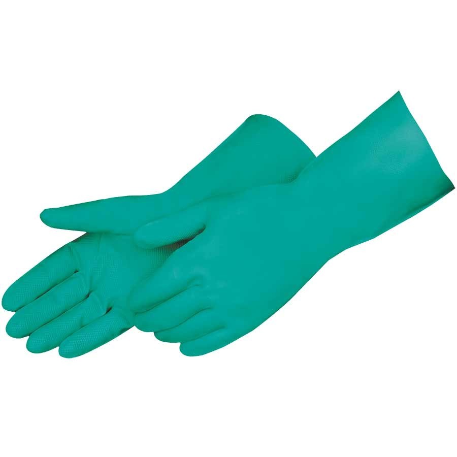 Liberty Safety 2970SL-2X Green Nitrile Diamond Grip Flocklined Gloves 12 Pairs