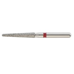 10pc Dental Diamond Bur 850/016F FG Round End Taper Fine Grit Red High Speed Bur