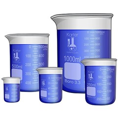 Set of 5 Laboratory Glassware Science Lab Chemistry Beaker 50/100/250/500/1000ml