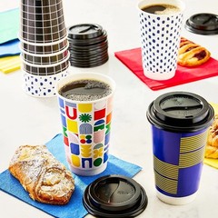 Insulated Hot Cups with Lids 16 oz Double Wall Paper Coffee Cups 20 Count Leak