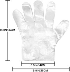 100 Pcs Plastic Gloves Disposable Hair Dye Gloves Clear Food Handler Gloves