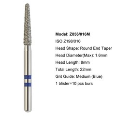 Dental Diamond Burs Zirconia Cutter FG Football Ball Round End Taper Cylinder