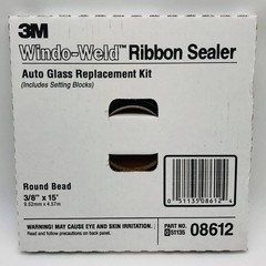 3M 08612 3M Window Weld Ribbon Sealer 3/8in X 15ft Round Auto Glass Replat Kit