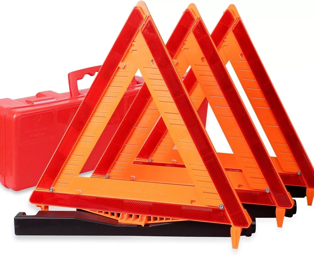 CARTMAN 3 Pack Warning Triangle DOT Approved HEAVY DUTY