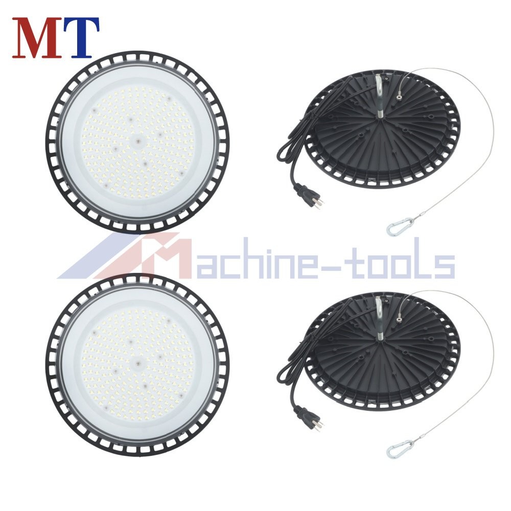 4 Pcs 150W UFO LED Lighting Fixture High Bay Light With Hook Safety Rope 18000LM