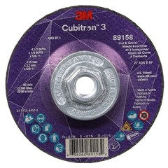 3M Cubitron 89163 Cut-Off And Grinding Wheel, Type 27, 7 In Dia, 0.125 In