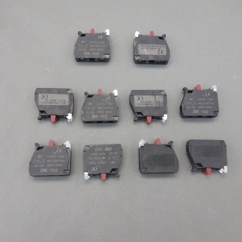 10PCS Fits ZBE-102 N/C Normal Close CONTACT BLOCK RED FOR XB4 XB5 Series Product