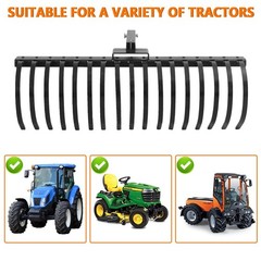 49″ Landscape Rake Pine Straw Rake Rock Rake Fits 2″ Receiver ATV/UTV Tractors
