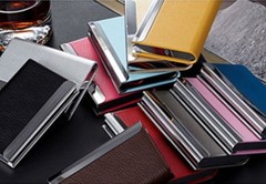 PU Leather Metal Business Card Holder – Sleek Pocket ID Credit Card Case Wallet