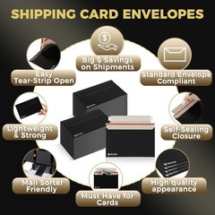 Card Shipping Envelopes 110 Pack – 7 x 4.35 In Trading Cards Self-Adhesive Black