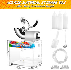 48L Snow Cone Machine, 500LB/H Commercial Shaved Ice Machine, 300W Electric Ice