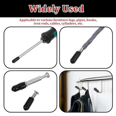 100 Rubber Screw Covers Caps 5mm Bolt End Caps Black Vinyl Protective Tips