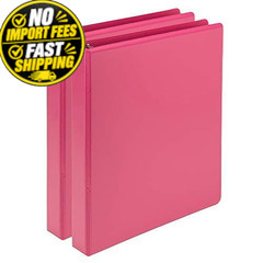 Samsill Plant-Based 1 Inch Durable Round Ring, View Binder, 1″, Berry Pink