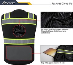 Hi-Vis Unisex Surveyor Safety Vest Heavy Duty PPE Inner Pockets ANSI/ISEA Com…