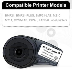 3/4 Inch M21750499 Nylon Label Tape Black On White Fits BMP21 M210 3 PCS