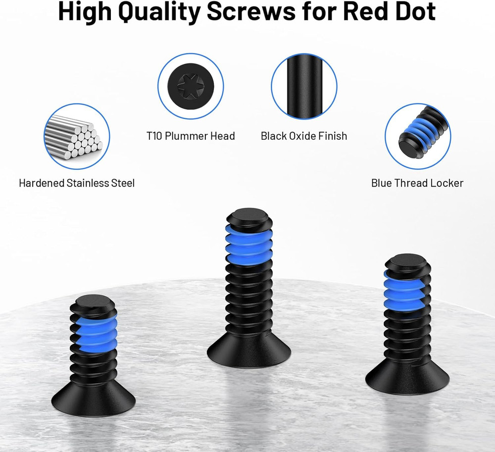 9Pcs Red Dot Screw Kit Includes 6-32 in 8mm/9.5mm/11mm for Red Dot Sight Opti…